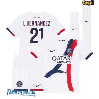 Paris Saint-Germain Lucas Hernandez #21 Echipament de Fotbal Replică 2025-26 Copii Deplasare (+ Șorturi)
